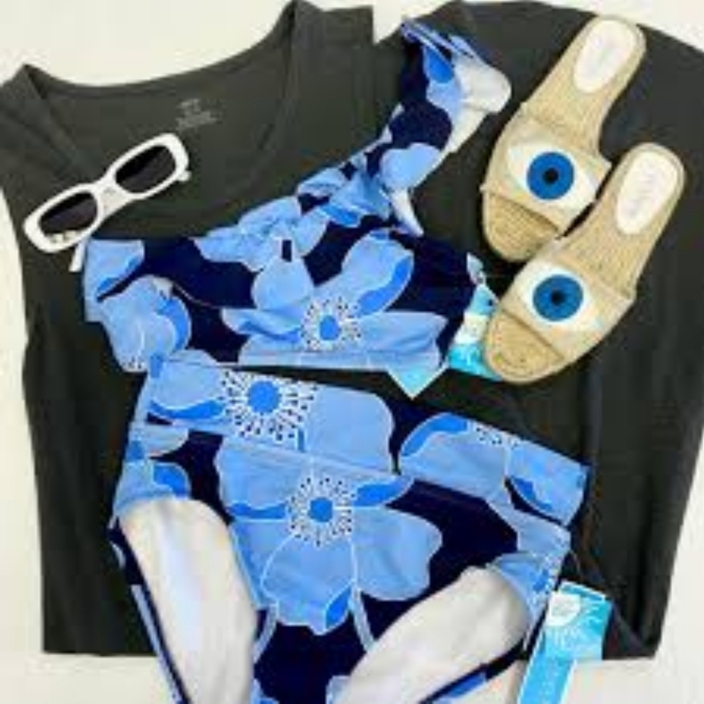 Draper James Reece Witherspoon SWIMSUIT - Bikini bottoms LG- medium top included